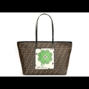 FENDI GOOD LUCK CLOVER FORTUNE ROLL TOTE